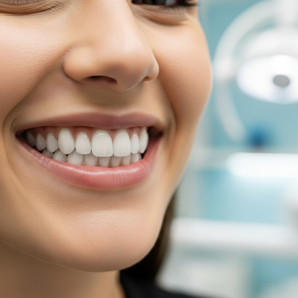 Perfect Smile with Cosmetic Dentistry, showcasing a confident, bright smile achieved through dental veneers.