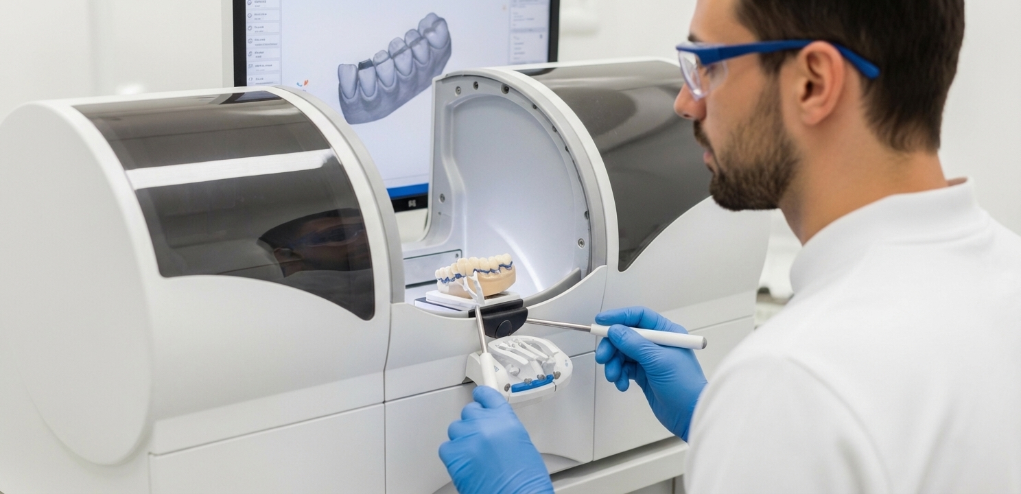 High-Tech Cosmetic Dentistry Laboratory Equipment Cosmetic Dentistry utilizes advanced CAD/CAM technology for precise and efficient smile makeovers.