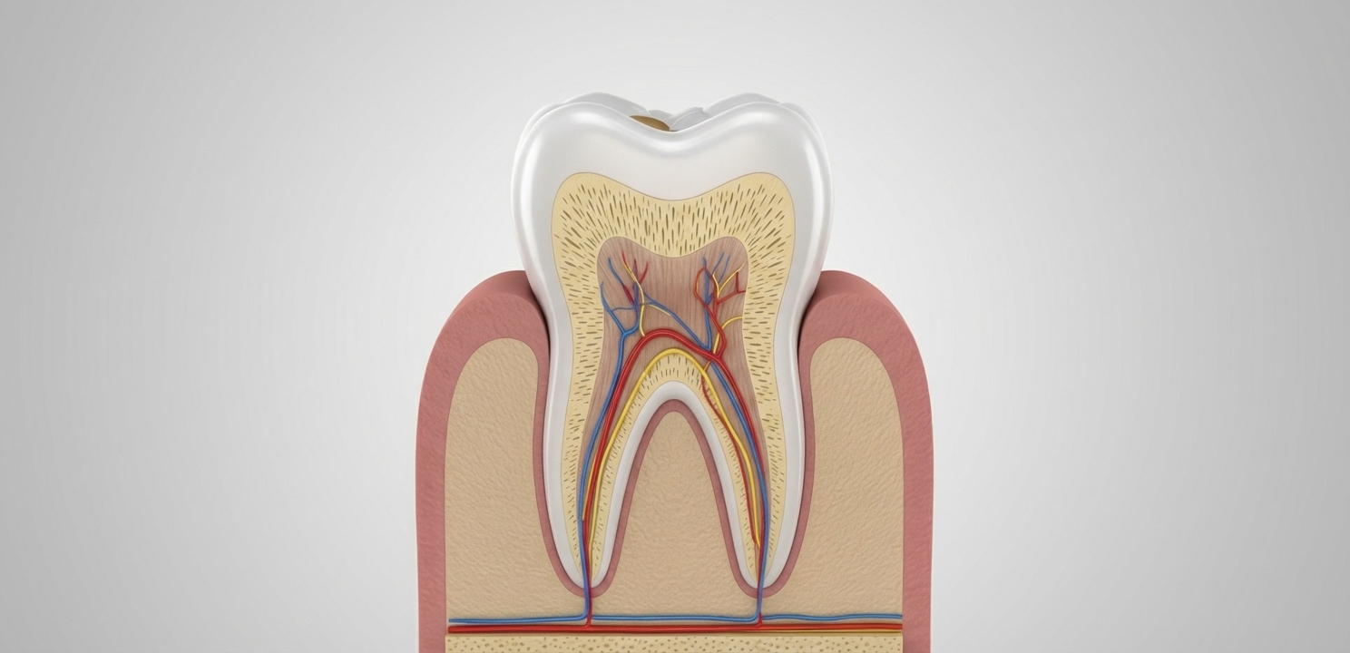Diagram of a Tooth's Internal Structure Teeth Hurt When Drinking Cold Water when the protective enamel wears away, exposing sensitive dentin.