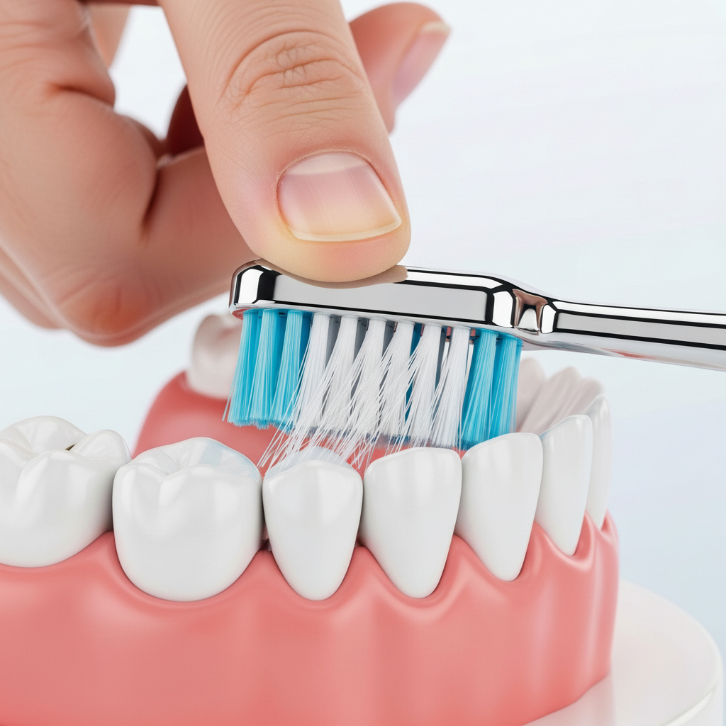 Stop Bleeding Gums by mastering the correct brushing technique with a soft-bristled brush daily