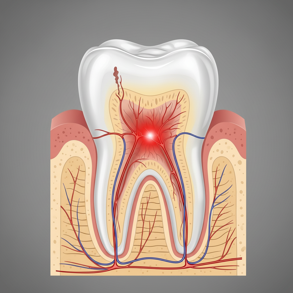 Diagram of Tooth Layers and Sensitivity Sensitive Teeth are caused when the inner dentin layer becomes exposed to stimuli, triggering pain
