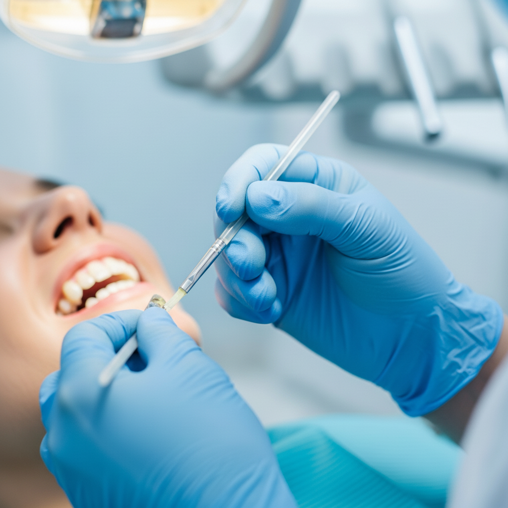 Applying Fluoride Varnish for Tooth Sensitivity Teeth Hurt When Drinking Cold Water and professional fluoride varnish application can help strengthen the tooth enamel to provide lasting relief