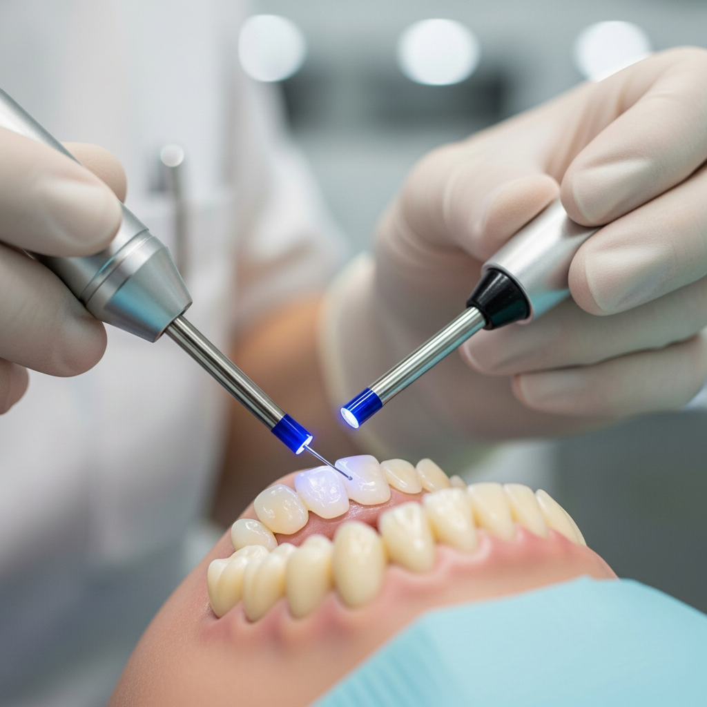 What Are Dental Veneers expertly bonded onto a patient's tooth, cured for a durable, natural finish.