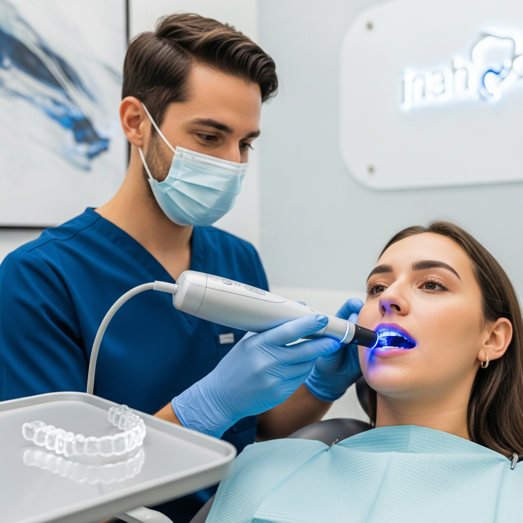 Digital scanning for Invisalign treatment Invisalign vs Braces: Visualizing the modern process with clear aligners and digital scanning.