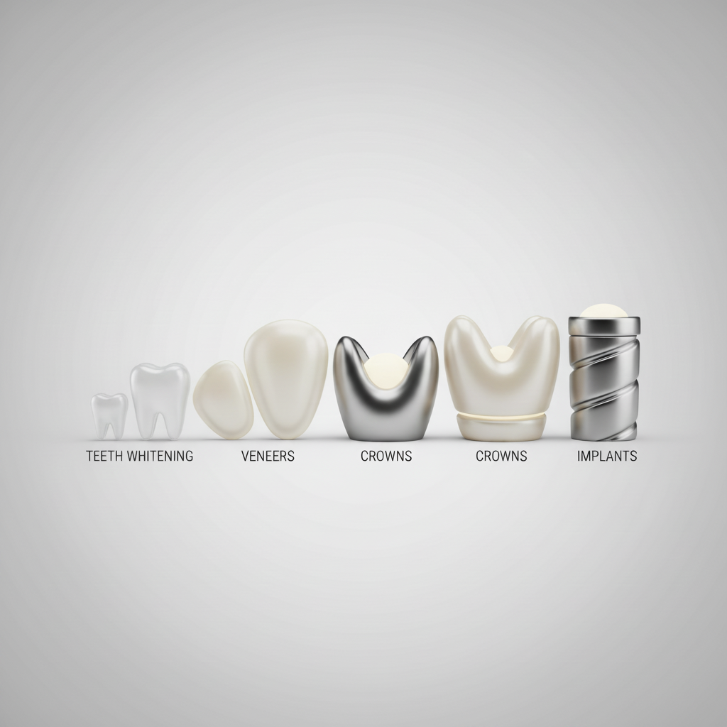 Visualizing Dental Procedure Investment Options Smile Makeover Cost in Canada: Visualizing the varying investment across different cosmetic dental procedures.