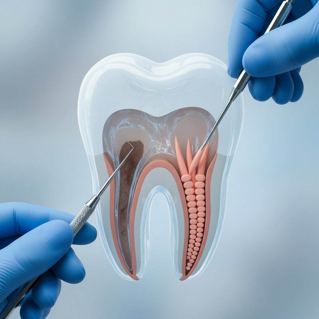 Precision in modern root canal dental procedure Root Canal Treatment involves meticulous cleaning and filling of infected tooth canals by a dentist