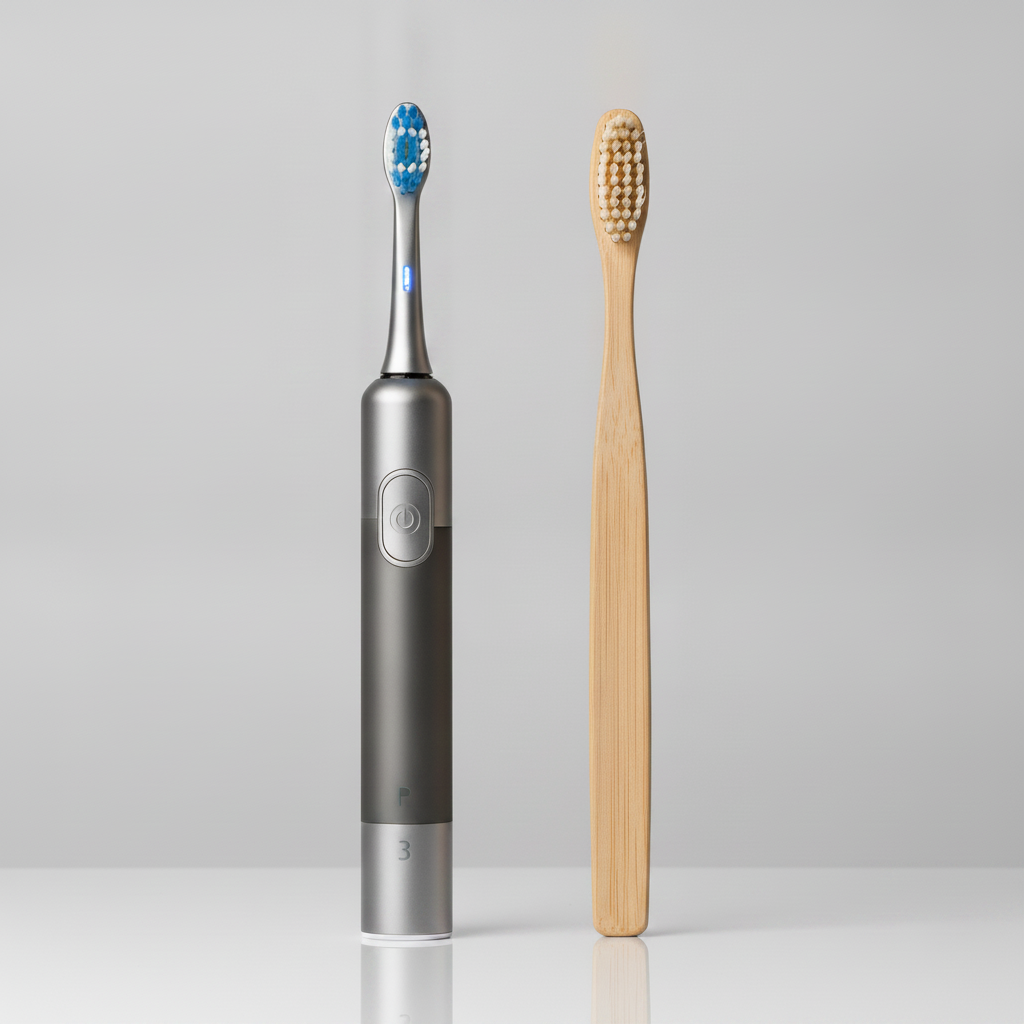 Electric Toothbrush vs Manual Toothbrush: a visual comparison highlighting their features and benefits for dental hygiene