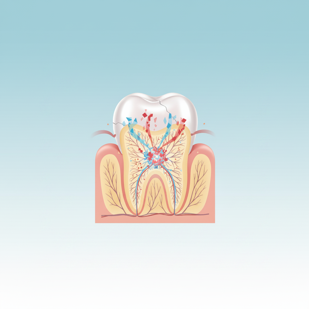 The Best Toothpaste for Sensitive Teeth in Canada - Visualizing tooth sensitivity, showing exposed dentin tubules reacting to external stimuli