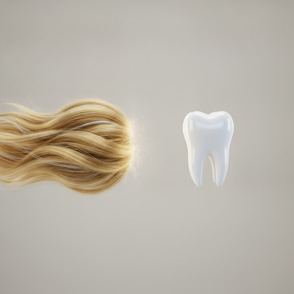 Hair and dental concepts in conflict How to Get a Perfect Smile in 7 Days, but this topic conflicts with brand's hair transplant services.