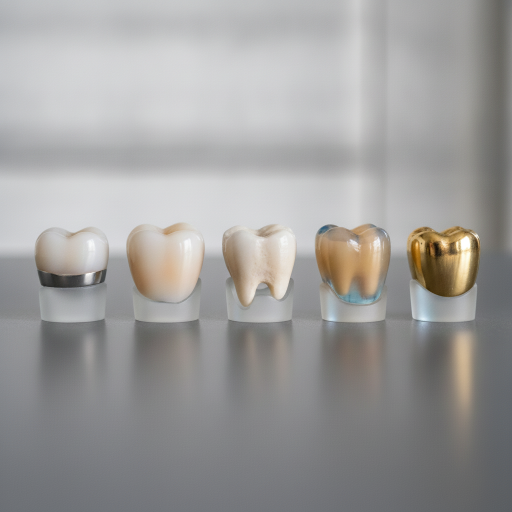 Dental Crown Cost in Canada varies by material, from porcelain to durable zirconia and gold alloy.